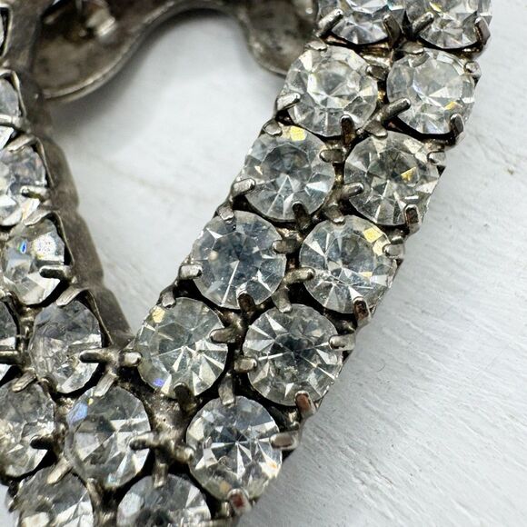 Vintage Sparkling Rhinestone Shoe Clips Large Teardrop Shape - Picture 10 of 11